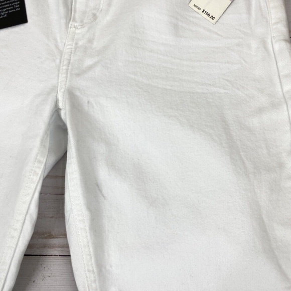 Paige Amber Jeans Crisp White Ankle Straight Mid Rise - Picture 5 of 8
